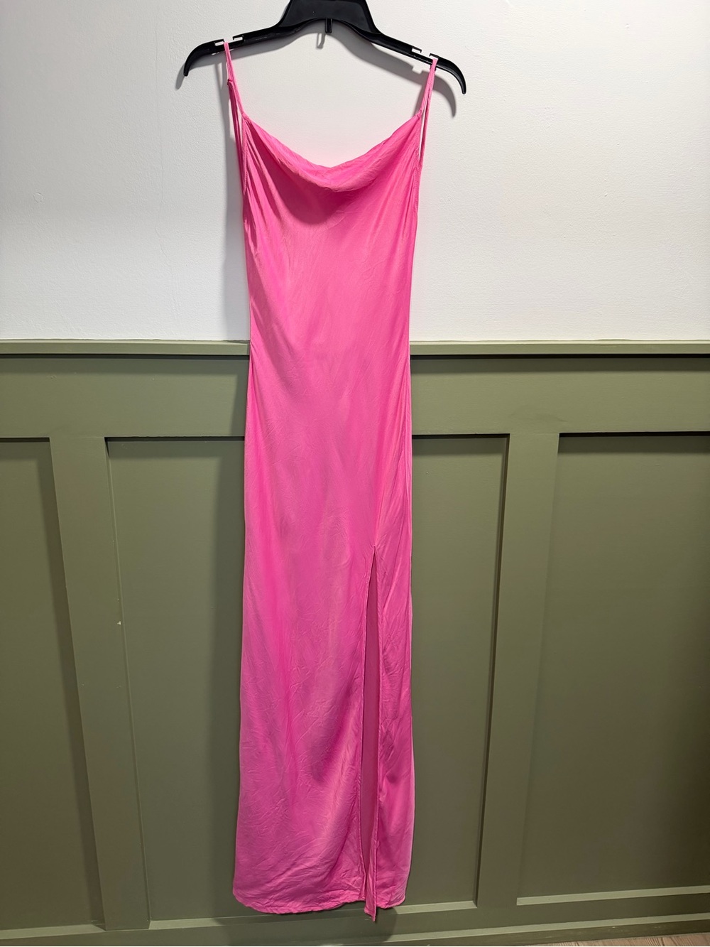 Meshki Hot Pink Slip Maxi Dress